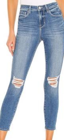 L'agence  Margot Skinny High Rise Destressed Blue Jeans Size 27 - Picture 9 of 10